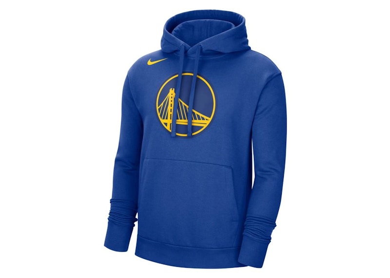 Nike NBA Golden State Warriors Fleece Pullover Hoodie Blue
