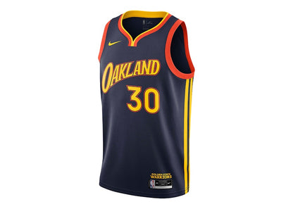 Nike NBA Golden State Warriors Oakland 2021/22 Stephen Curry City Edition Swingman Jersey College Navy/Team Orange