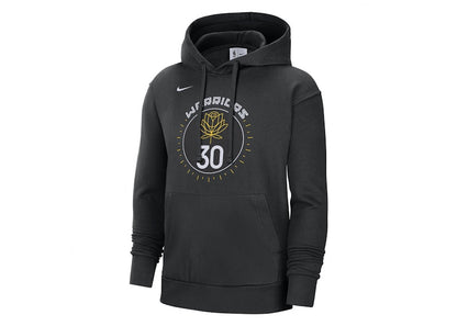 Nike NBA Golden State Warriors Stephen Curry City Edition Fleece Pullover Loose Fit Hoodie Black