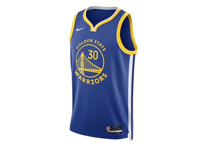 Nike NBA Golden State Warriors Stephen Curry Icon Edition Dri-FIT Jersey Blue/White/Yellow