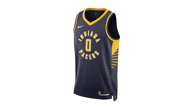Nike NBA Indiana Pacers Tyrese Haliburton Icon Edition Jersey Navy/Yellow