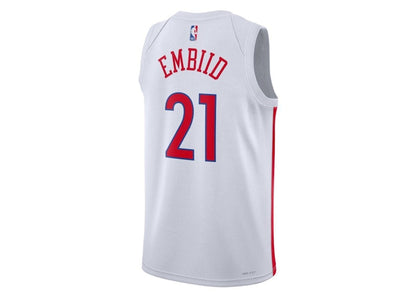 Nike NBA Joel Embiid Philadelphia 76ers City Edition 2022 Swingman Jersey White/Chicago Red