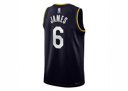 Nike NBA L.A. Lakers LeBron James Black MVP Swingman Jersey Black