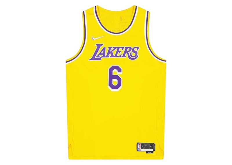 Nike NBA L.A. Lakers LeBron James Icon Edition Authentic Jersey Yellow