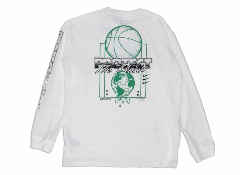 Nike NBA Loose Fit Long Sleeve T-shirt White/Black/Green