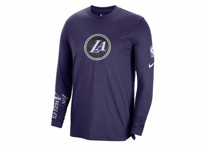 Nike NBA Los Angeles Lakers City Edition Dri-Fit Loose Fit L/S T-shirt Purple