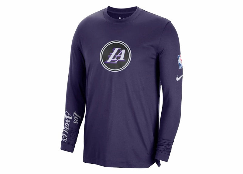 Nike NBA Los Angeles Lakers City Edition Dri-Fit Loose Fit L/S T-shirt Purple