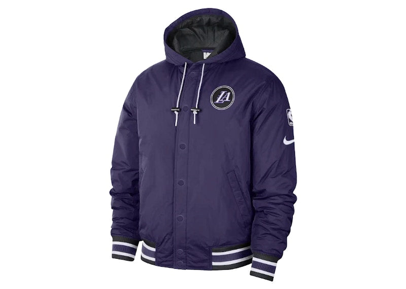Nike NBA Los Angeles Lakers Courtside City Edition Full-Snap Loose Fit Jacket Purple/White/Black