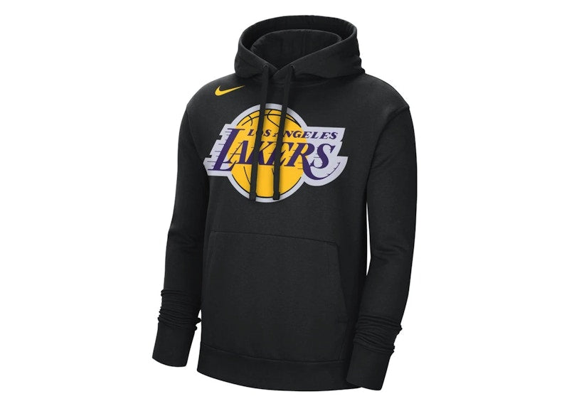 Nike NBA Los Angeles Lakers Fleece Pullover Loose Fit Hoodie Black