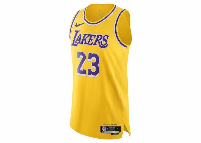 Nike NBA Los Angeles Lakers Icon Edition 2022/23 Dri-Fit ADV Authentic Jersey Amarillo Yellow