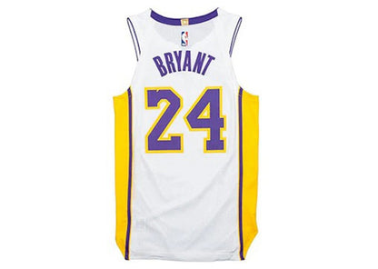 Nike NBA Los Angeles Lakers Icon Edition Kobe Bryant Authentic Jersey White/Purple/Amarillo
