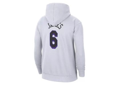 Nike NBA Los Angeles Lakers LeBron James City Edition Loose Fit Hoodie White