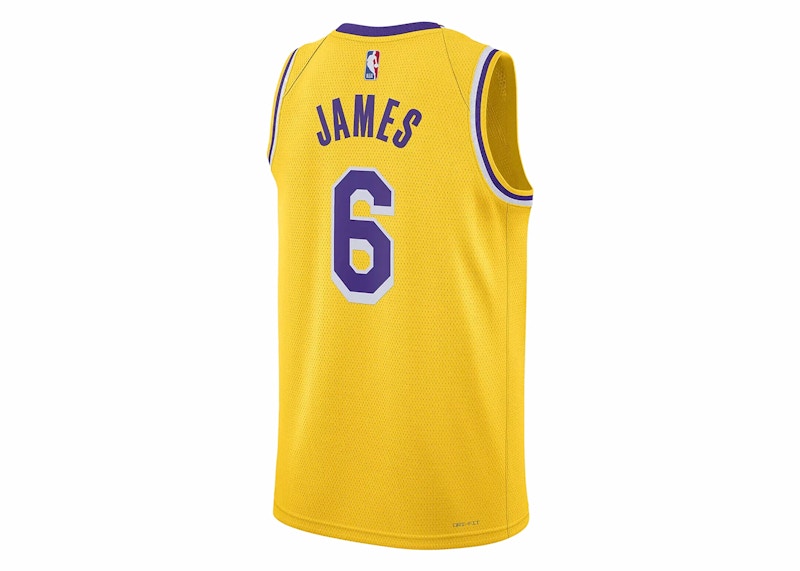 Nike NBA Los Angeles Lakers LeBron James Icon Edition Jersey Yellow/Purple
