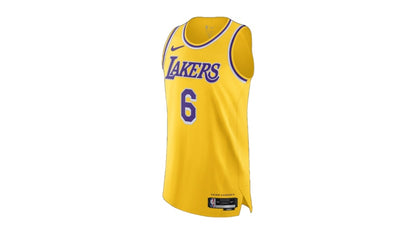 Nike NBA Los Angeles Lakers Lebron James 6 Authentic Jersey Yellow