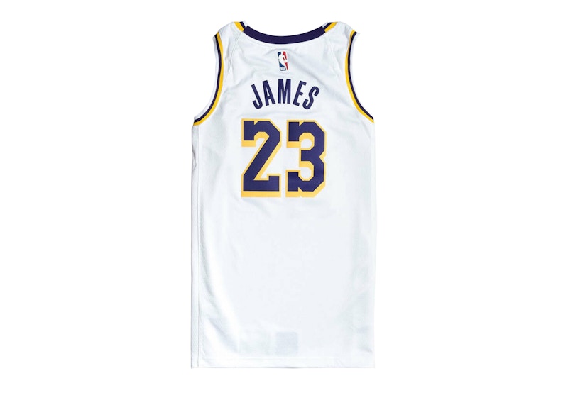 Nike NBA Los Angeles Lakers LeBron James Association Edition Swingman Jersey White