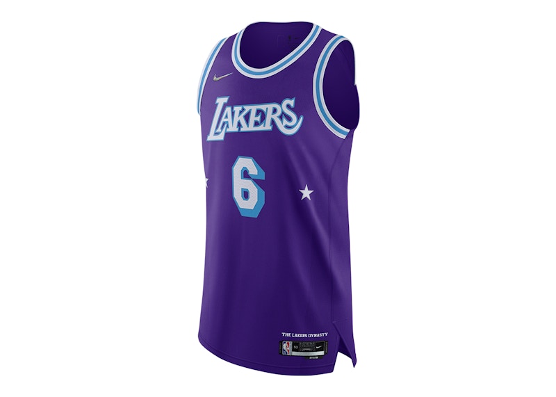 Nike NBA Los Angeles Lakers Lebron James Moments Mixtape City Edition Authentic Jersey Purple