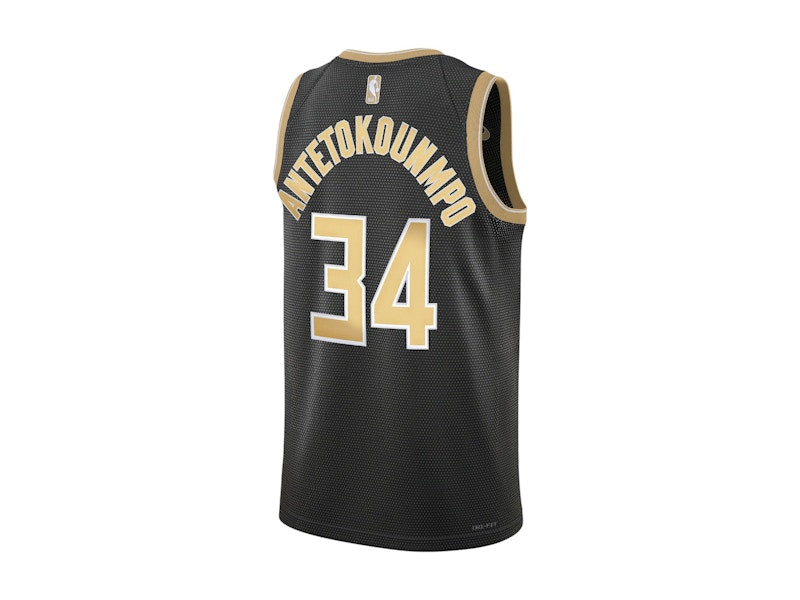 Nike NBA MVP Giannis Antetokounmpo Milwaukee Bucks 2024 Select Series Dri-Fit Swingman Jersey Club Gold/Black