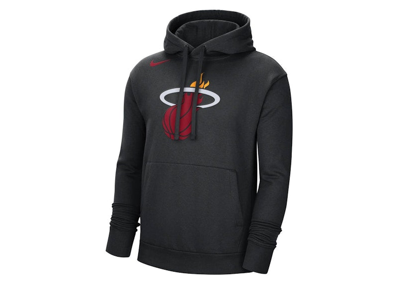 Nike NBA Miami Heat Fleece Pullover Loose Fit Hoodie Black