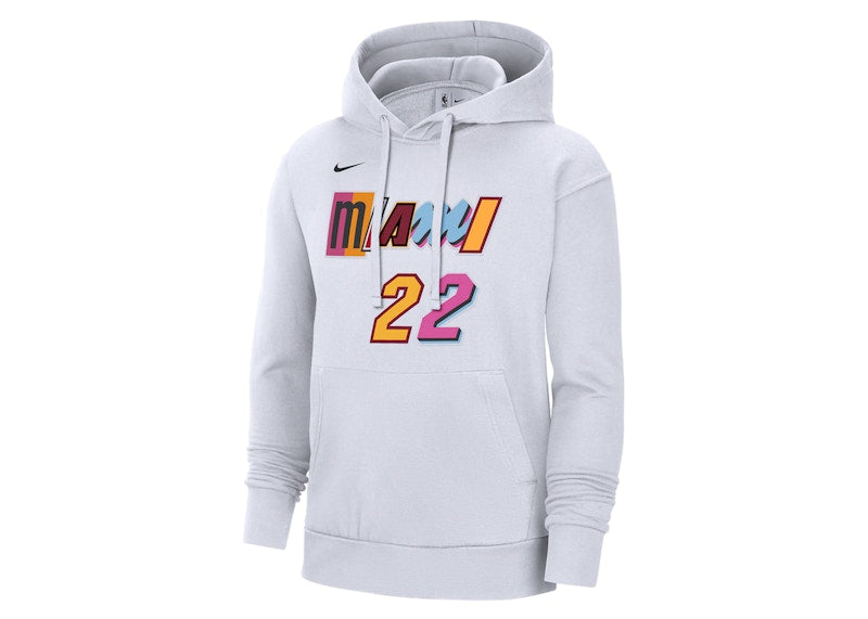 Nike NBA Miami Heat Jimmy Butler City Edition Fleece Pullover Hoodie Heather Grey