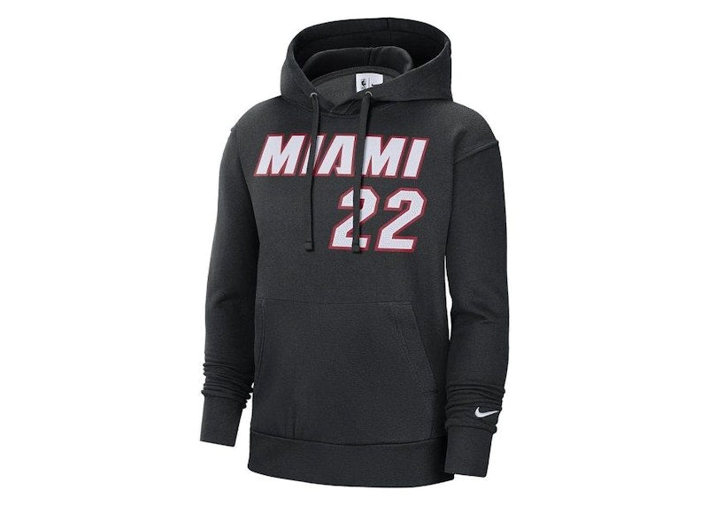 Nike NBA Miami Heat Jimmy Butler Essential Fleece Loose Pullover Fit Hoodie Black