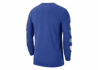 Nike NBA Milwaukee Bucks City Edition Long Sleeve T-shirt Blue