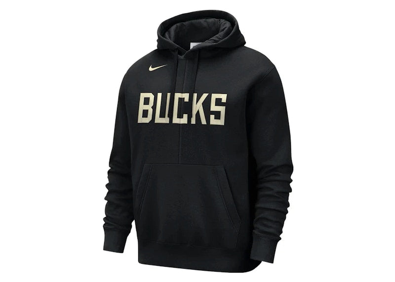 Nike NBA Milwaukee Bucks Courtside Fleece Loose Fit Hoodie Black