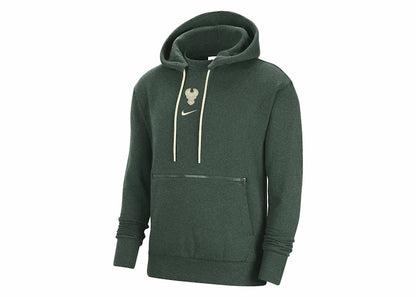 Nike NBA Milwaukee Bucks Courtside Fleece Pullover Hoodie Fir/Heather/Flat Opal