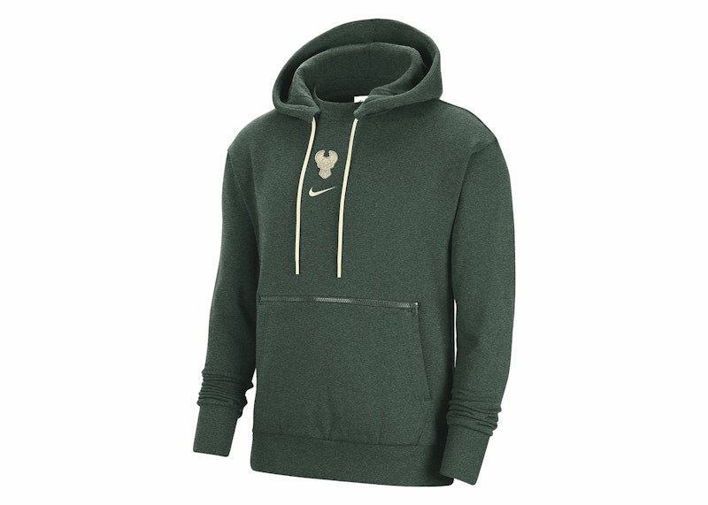 Nike NBA Milwaukee Bucks Courtside Fleece Pullover Hoodie Fir/Heather/Flat Opal