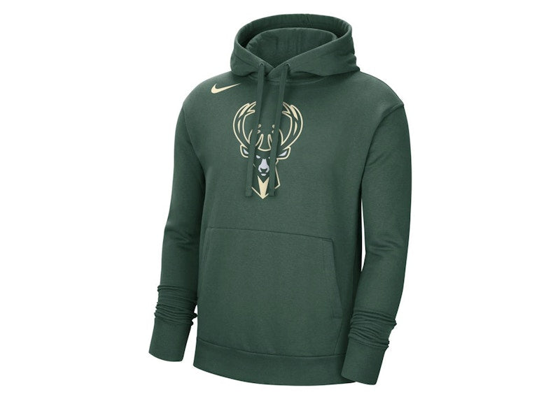 Nike NBA Milwaukee Bucks Fleece Pullover Loose Fit Hoodie Green
