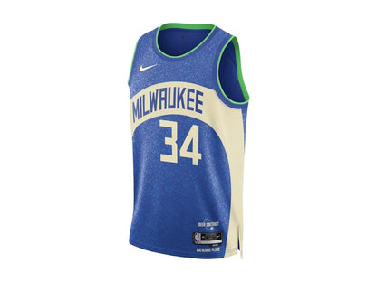 Nike NBA Milwaukee Bucks Giannis Antetokounmpo City Edition 23/24 Swingman Jersey Multicolor