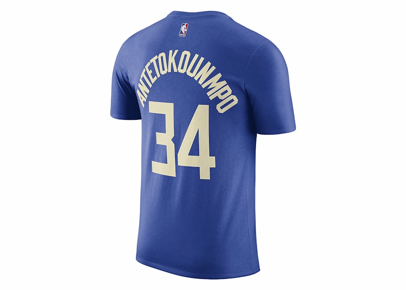 Nike NBA Milwaukee Bucks Giannis Antetokounpo City Edition T-shirt Blue/Sail