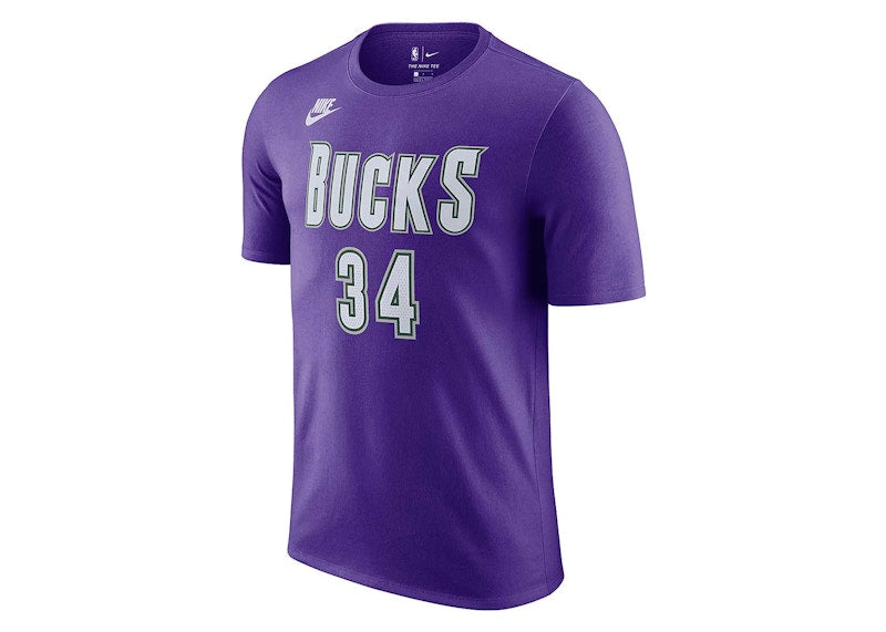 Nike NBA Milwaukee Bucks Giannis Antetokounpo T-shirt Purple/White