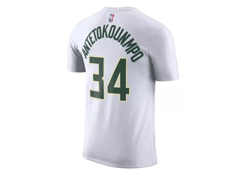 Nike NBA Milwaukee Bucks Giannis Antetokounpo T-shirt White/Green