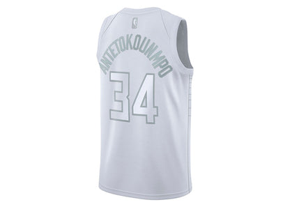 Nike NBA Milwaukee Bucks MVP 34 Antetokounmpo Swingman Jersey White
