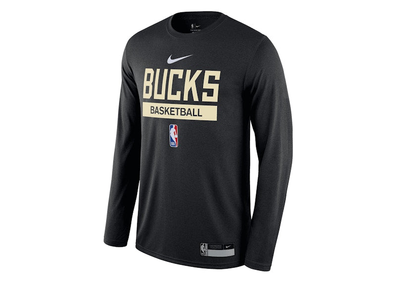 Nike NBA Milwaukee Bucks Practice Dri-Fit L/S T-shirt Black
