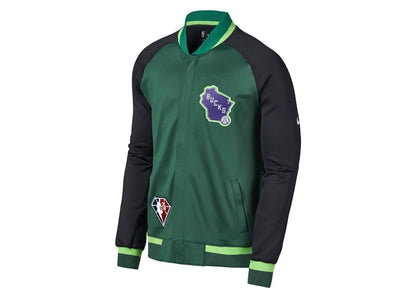 Nike NBA Milwaukee Bucks Showtime City Edition Jacket Green/Black