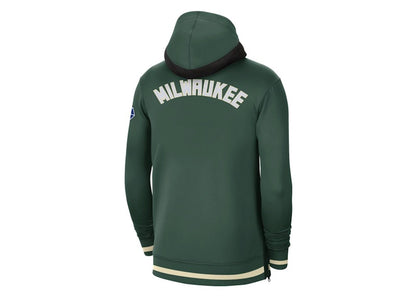 Nike NBA Milwaukee Bucks Showtime Dri-Fit Full-Zip Hoodie Dark Green