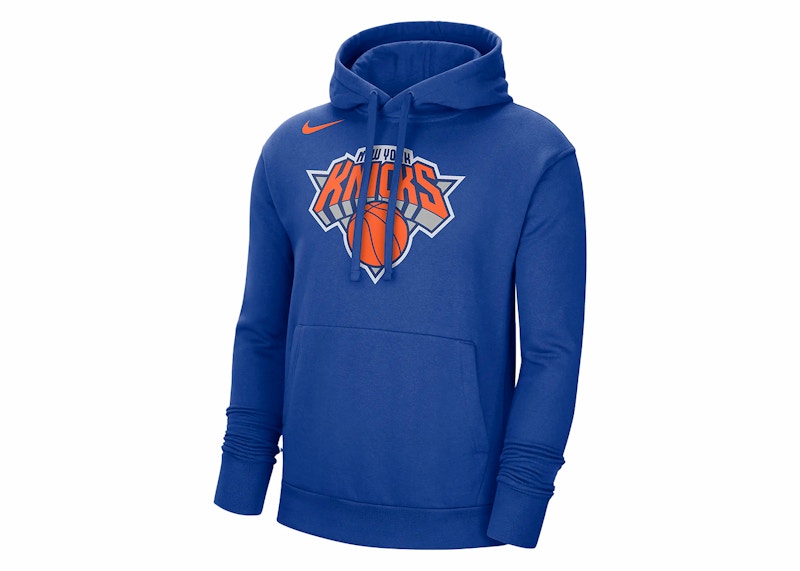 Nike NBA New York Knicks Fleece Loose Fit Pullover Hoodie Blue