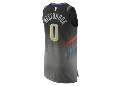Nike NBA Oklahoma City Russell Westbrook Authentic Jersey Grey