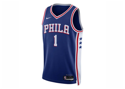 Nike NBA Philadelphia 76Ers Icon Edition Jersey Rush Blue/University Red/White