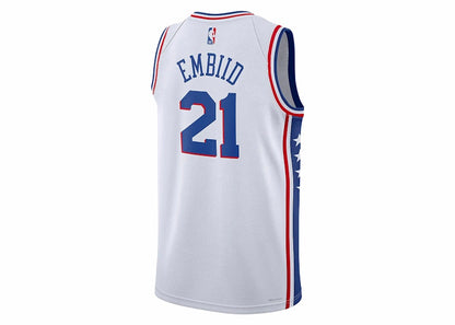 Nike NBA Philadelphia 76ers Association Edition Jersey Cloud White/Royal Blue/University Red