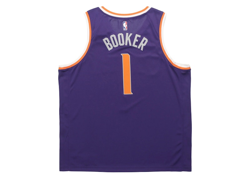 Nike NBA Phoenix Suns Devin Booker Icon Edition 2023 Swingman Jersey Purple/Orange/White