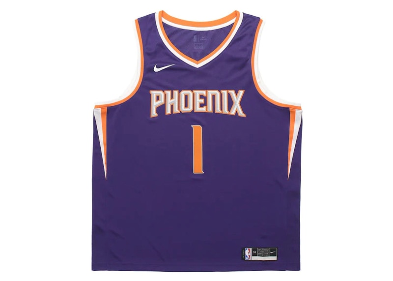 Nike NBA Phoenix Suns Devin Booker Icon Edition 2023 Swingman Jersey Purple/Orange/White