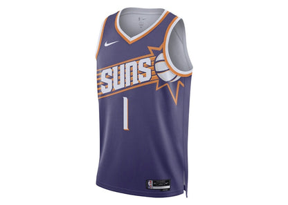Nike NBA Phoenix Suns Devin Booker Icon Edition Dri-Fit Swingman Jersey Purple/White