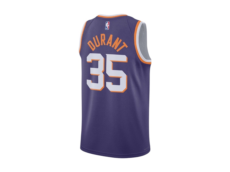 Nike NBA Phoenix Suns Kevin Durant Icon Edition Dri-Fit Swingman Jersey Purple/White/Orange