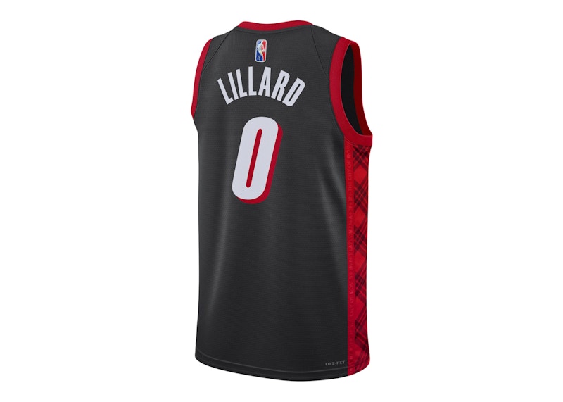 Nike NBA Portland Trail Blazers City Edition Mixtape Damian Lillard Maillot Jersey Black
