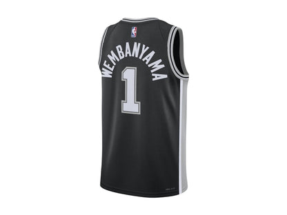 Nike NBA San Antonio Spurs Victor Wembanyama Icon Edition Swingman Dri-FIT Jersey Black/White/Grey