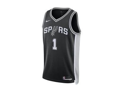 Nike NBA San Antonio Spurs Victor Wembanyama Icon Edition Swingman Dri-FIT Jersey Black/White/Grey