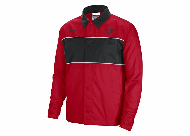 Nike NBA Toronto Raptors Courtside Full-Snap Lightweight Loose Fit Jacket Red/Black