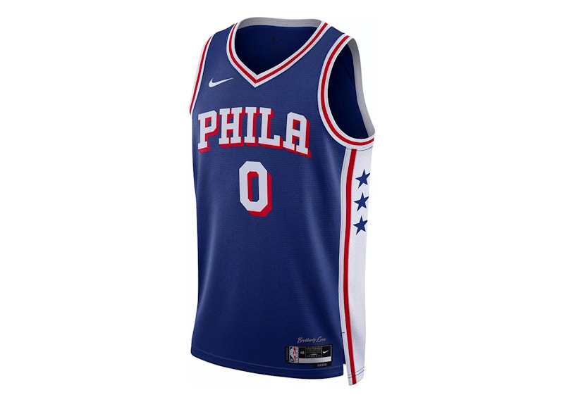 Nike NBA Tyrese Maxey Philadelphia 76ers Swingman 2023/24 Icon Edition Jersey Blue